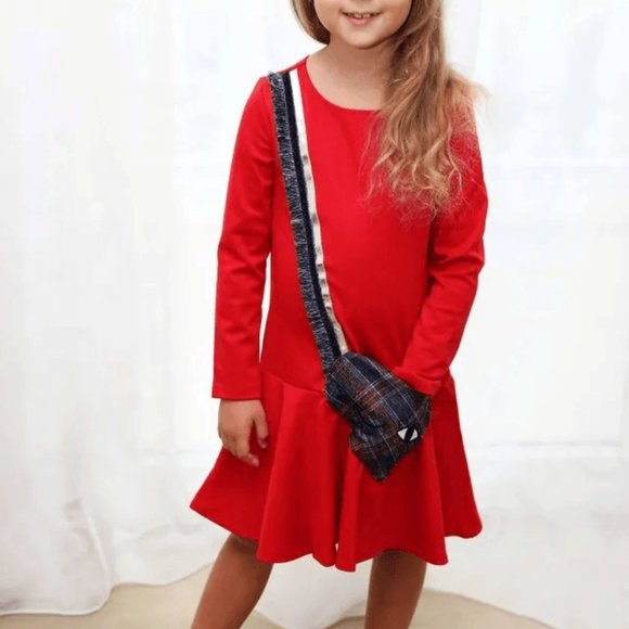 KATE MACK & BISCOTTI RED DRESS WITH PURSE - POCKET Size girls 4 - Picture 3 of 7